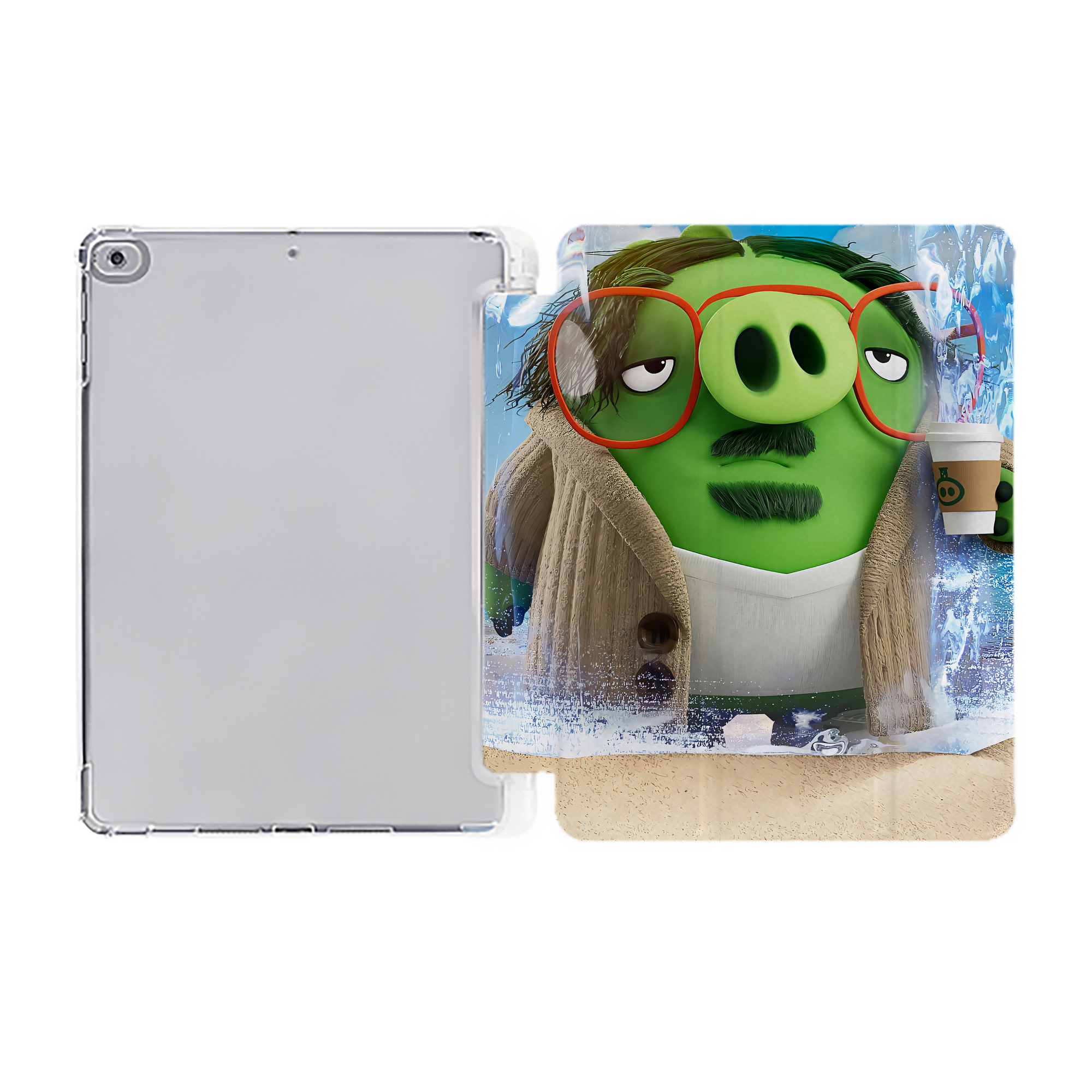 （画像用） Angry Birds アングリーバード IPad ケース ペン収納付き 三つ折りスタンド PUレザー×シリコン 対応機種9.5/10.5/10.9インチ